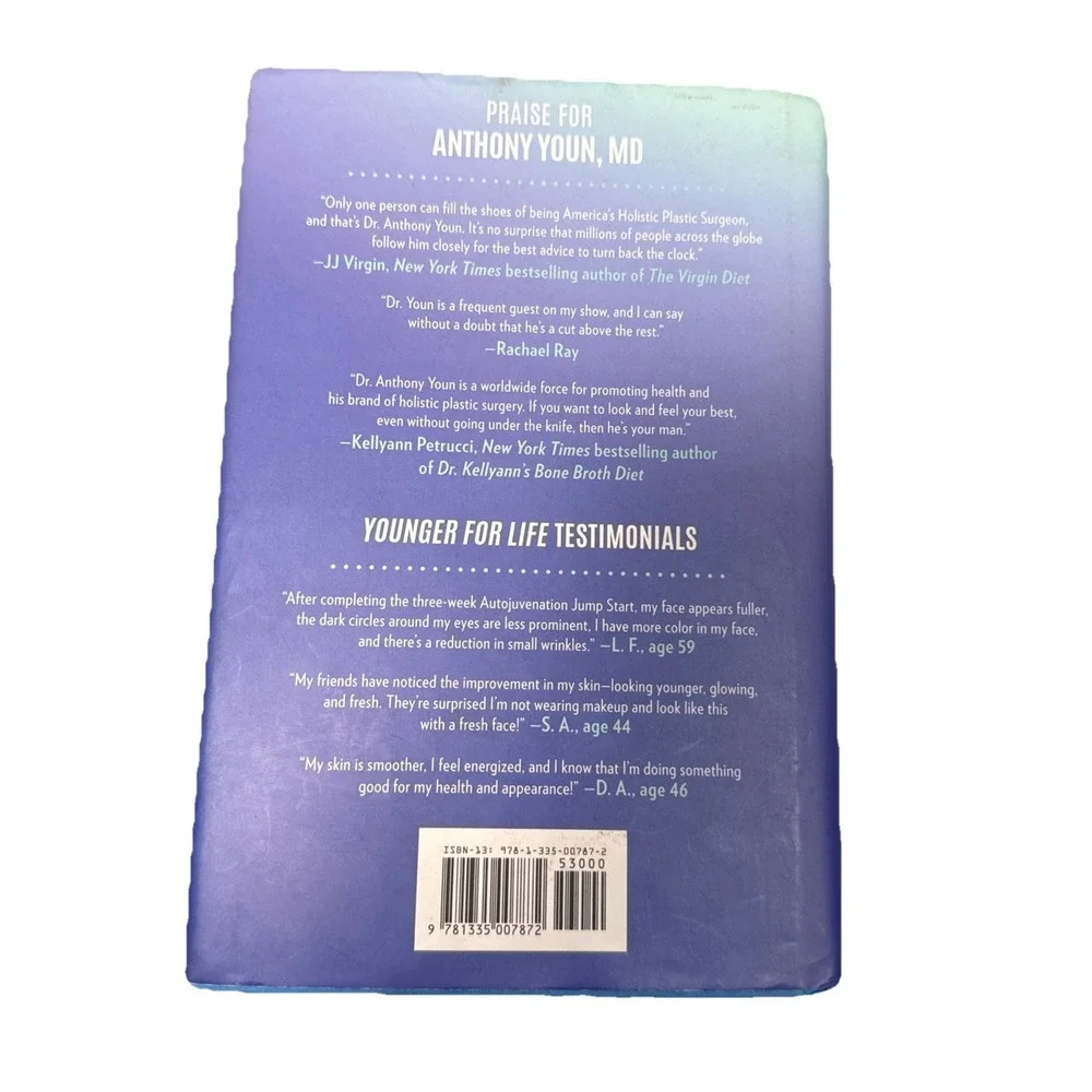 New Younger For Life By Anthony Youn MD Hardcover‎ Holistic Health Longevity